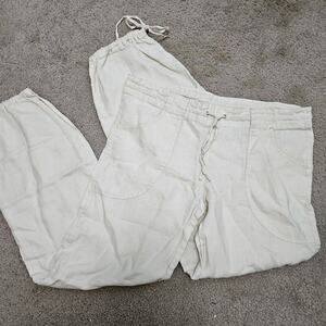 Divided 100% Linen Pants Joggers Drawstring Waist And Leg Pockets Size 4